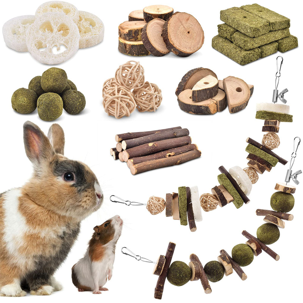 KATUMO Rabbit Chew Toys, DIY Hamster Chew Toys Bunny Teeth Care Molar Toys Ideal for Rabbit, Guinea Pig, Chinchilla, Hamster, Squirrel, Gerbils Etc Small Rodent Pets' Teeth Grinding - PawsPlanet Australia