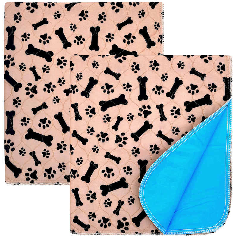 ZOBAYOP Washable Pee Pads for Dogs Reusable Waterproof Puppy Mat Extra Large Small (2-Pack) Cloth Potty Whelping Training Pad Absorbent Pet Mat S(16x24in) Brown - PawsPlanet Australia