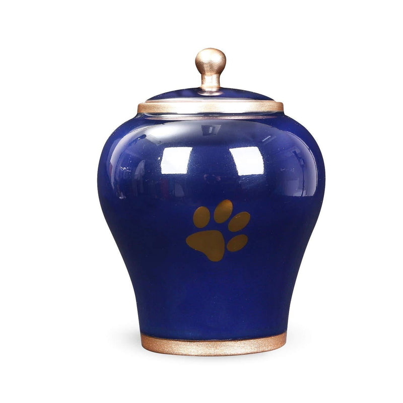 Youdear Memorials 6'' Handicrafts Pet Urns,Premium Urns for Dog and Cat Ashes,Suitable Size Keepsake Urns for Ashes Up to 55 Cubic inches Blue - PawsPlanet Australia