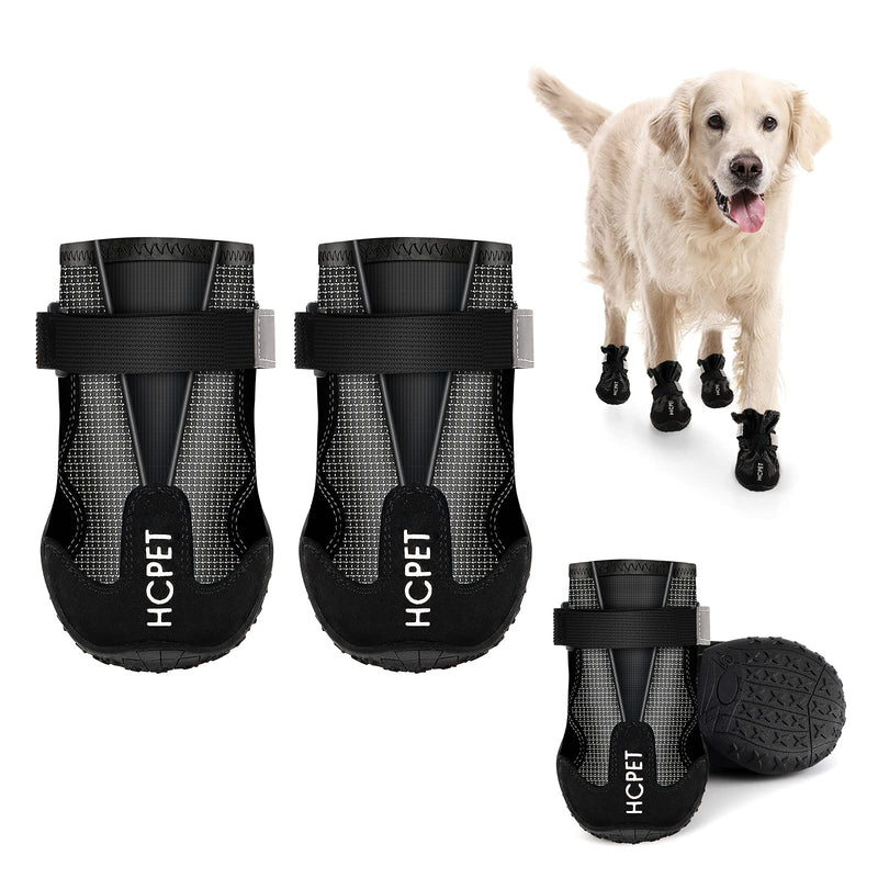 voopet Dog Boots Paw Protector Waterproof Dog Shoes with Reflective Nylon Elastic Straps to Adjust Tightness Non Slip Outsole Safety & Comfortable for Hiking Trail Running & Backpacking 4Pcs/Set Size 2: 2.2 " X 1.8" (L X W) for 17-28lb Black - PawsPlanet Australia