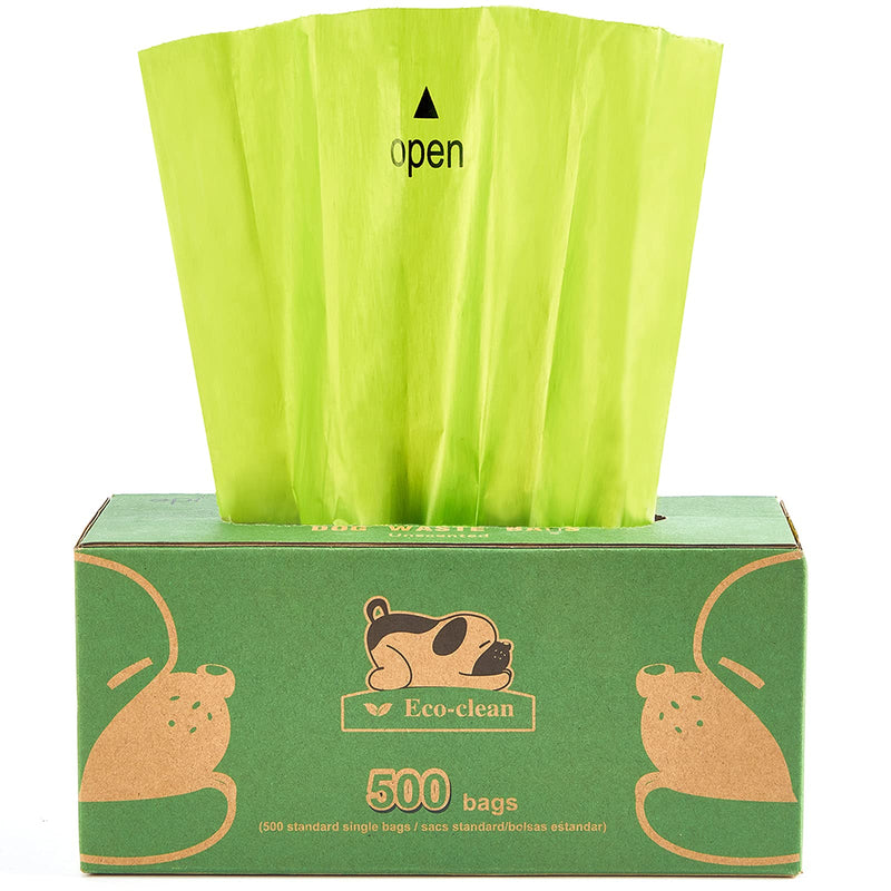 ECO-CLEAN Poop Bags, 500 Grab & Go Dog Poop Bags, Dog Waste Bags on a Large Single Roll, Leak-Proof Poop Bags for Dogs, 8 x 13 Inches - PawsPlanet Australia