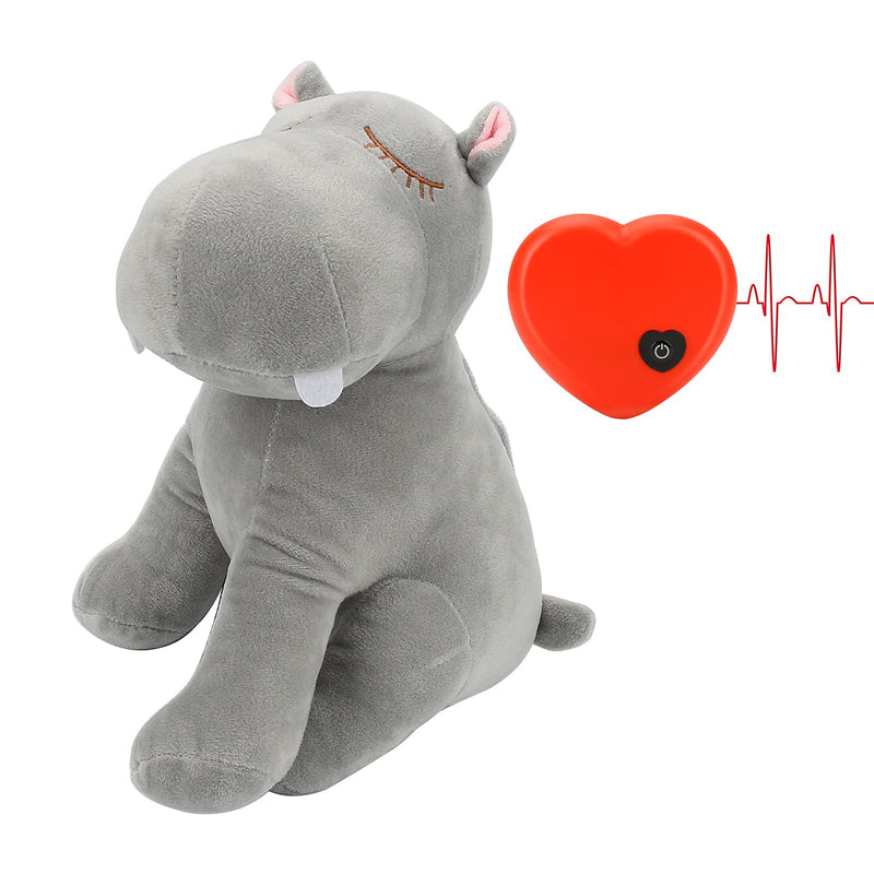 Allnice Puppy Toy with Heartbeat Puppies Separation Anxiety Dog Toy Soft Plush Sleeping Buddy Dogs Pet Behavioral Aid Toy with Heartbeat for Puppies Dog Pet, Hippo - PawsPlanet Australia