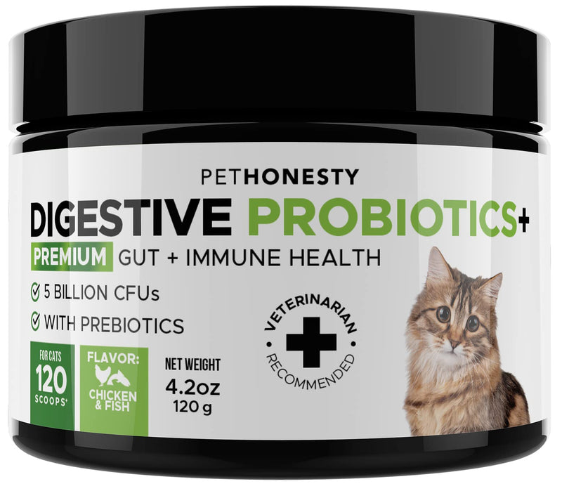 PetHonesty Digestive Probiotics+ for Cats - Bowel Support, Digestive Supplement, Probiotic for Cats, Helps Relieve Cat Diarrhea and Constipation, Supports Digestion, Allergy, Immunity & Overall Health - PawsPlanet Australia
