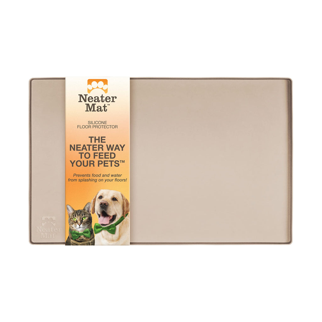 Neater Pet Brands Neater Mat - Waterproof Silicone Pet Bowls Mat - Protect Floors from Food & Water 19" x 12" Cappuccino - PawsPlanet Australia