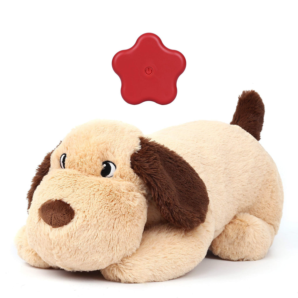 Simulated Pet Puppy Plush Toys for Small, Medium, and Large Dogs Stuffed Plush Pet Toy for Puppy in Knnel Beige - PawsPlanet Australia