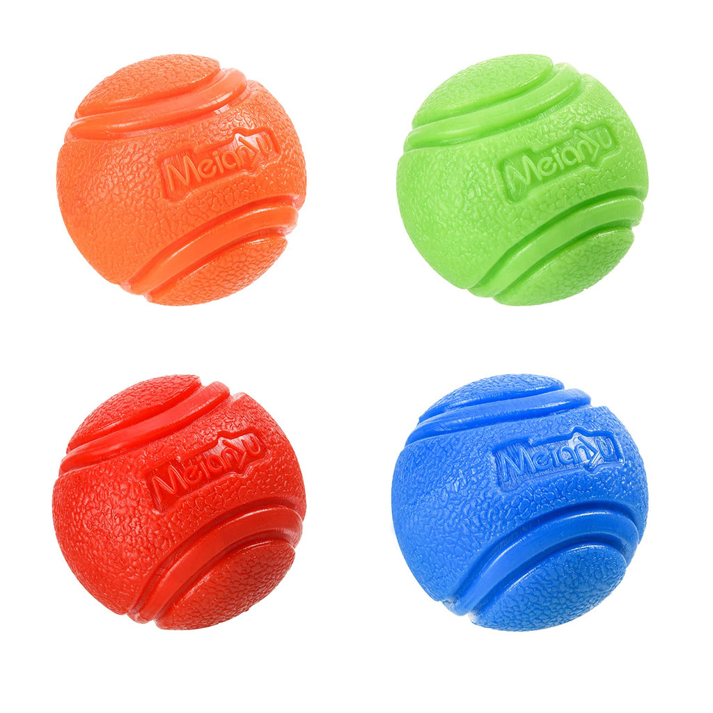 Vitalili 4 PCS Dog Toy Balls Rubber Balls for Dogs Water Ball Toy High Bounce Dog Training Ball Chew Resistant Dog Ball Sets for Small Dogs Belgian Malinois Gifts (5CM) 5CM - PawsPlanet Australia