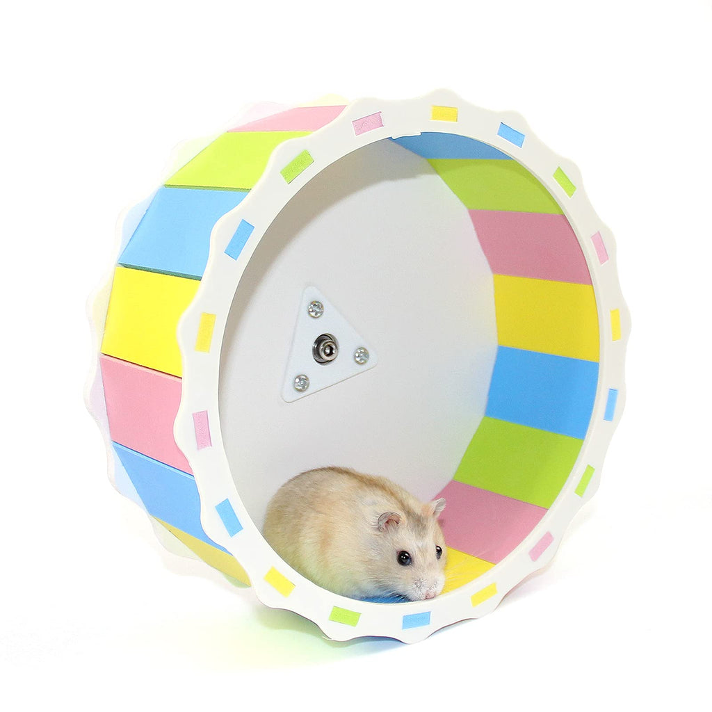 Silent Hamste Wheel Toy, Wooden Hamster Running Wheel Exercise Wheel, Non Slip Spinner Hamster Cage Accessories for Syrian Hamster Gerbils Rat Mice Chinchillas Small Pets (S-5.5inches) S-5.5inches - PawsPlanet Australia