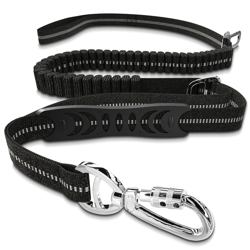 Heavy Duty Dog Leash 4-6Ft Length – Reflective Dog Leash for Medium, Large Dogs – Shock Absorbing Bungee Dog Leash with Zinc Alloy Carabiner, Traffic Control Handle and Safety Lock - PawsPlanet Australia