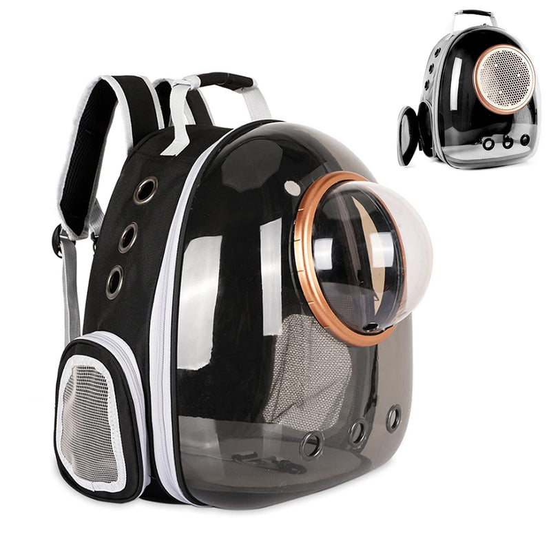 Cat Backpack Portable Space Capsule Pet Bubble Carrier Breathable Transparent Airline Approved for Travel,Hiking,Walking,Outdoor Use Black - PawsPlanet Australia