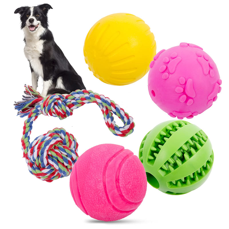 Interactive Dog Toys Balls Dog Puzzle Toys for Small Medium Dogs Puppy-5 Different Functions Balls - Dog Squeaky Ball,Durable Rope Toys Ball, IQ Training Balls and Food Treat Dispensing Toy - PawsPlanet Australia