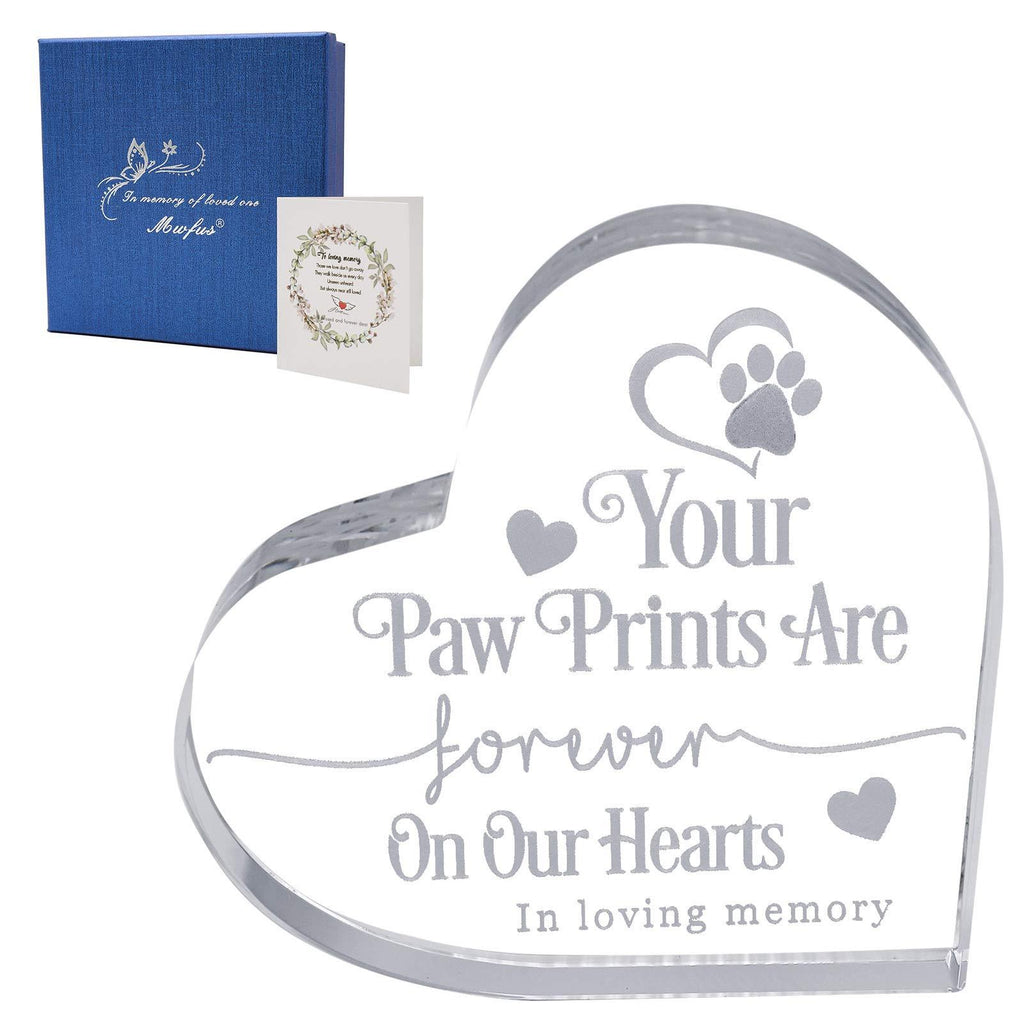 Hotme Pet Loss Gifts, Crystal Memorial Heart for Loss of Dog or Cat Sympathy Gifts, Dog Memorial Gifts, Cat Memorial Gifts, Pet Bereavement Gift, Dog Remembrance Gift - PawsPlanet Australia