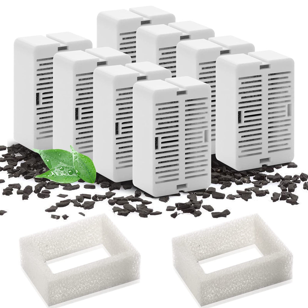 Cat Water Fountain Filters, Cat Water Fountain Replacement Filters Include 8 Carbon Filters and 2 Foam Filters Suitable for HUICOCY Automatic Cat Drinking Fountains and Other Brand - PawsPlanet Australia