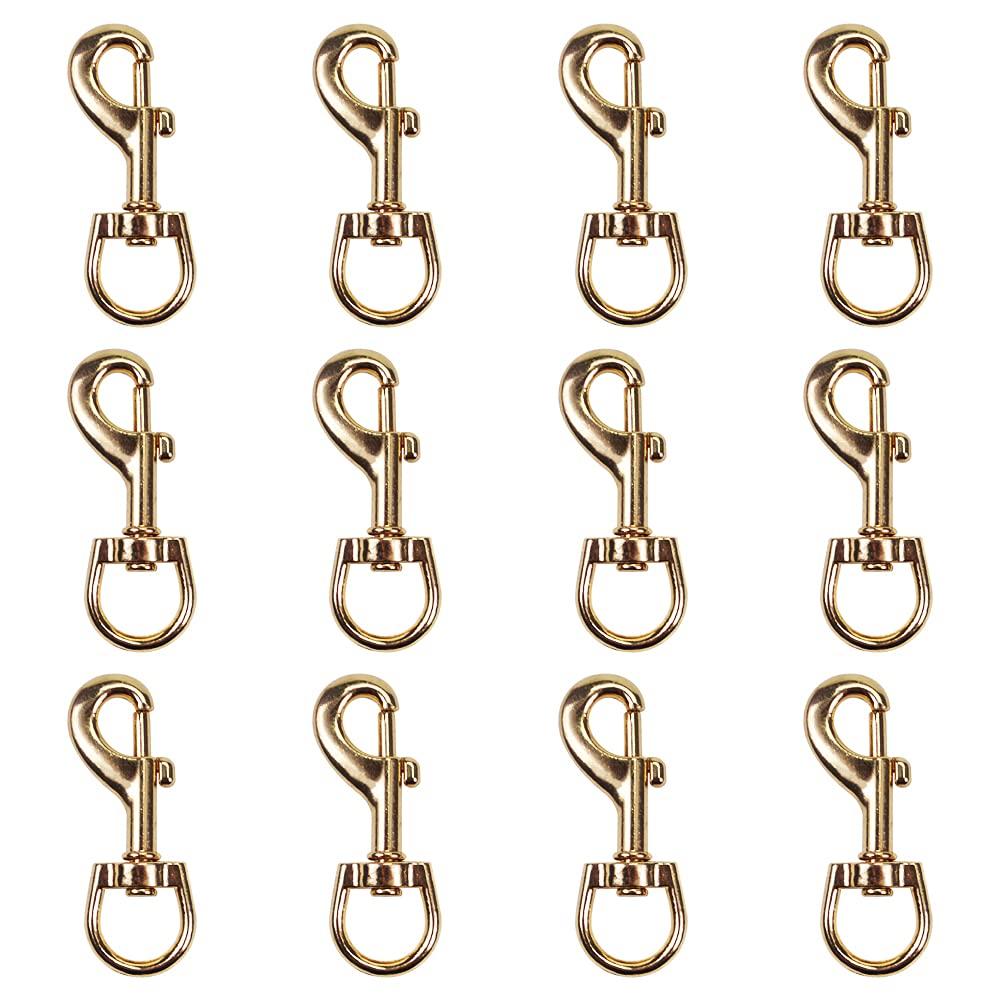 12 PCS Dog Leash Clasp Swivel Snap Hooks, Metal Durable Eye Bolt Spring Hook, Multipurpose Mini Dog Leash Clips/Keychain, Best for Spring Pet Buckle, Key Chain for Linking Dog Leash Collar - PawsPlanet Australia