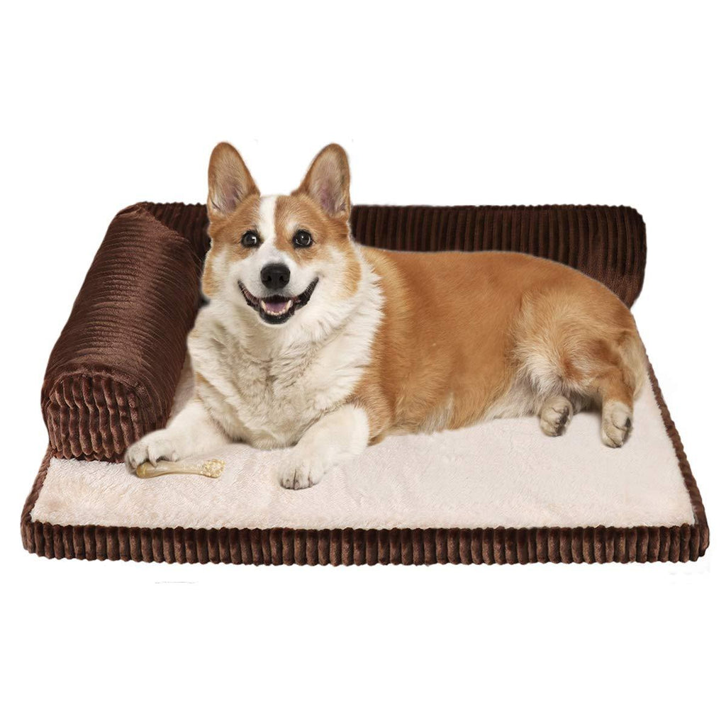 XSlive Small Memory Foam Dog Bed - Luxury Rectangle Pet Bed for Anti Anxiety Calmingwith Removable Washable Cover & Waterproof Liner - Durable Pad Mat for Pets up to 20 lbs(21 x 17 Inch,Coffee) 21 Inch by 17 Inch Coffee - PawsPlanet Australia