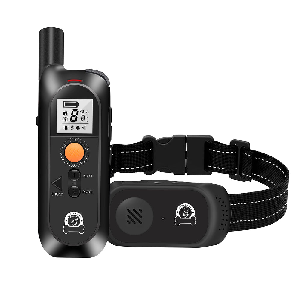 STYLEAGAL Dog Shock Collars with Remote, Rechargeable Dog Training Collar with 4 Modes Beep Vibration Shock and Recording, 1600Ft Remote Range, Adjustable Shock Levels - PawsPlanet Australia