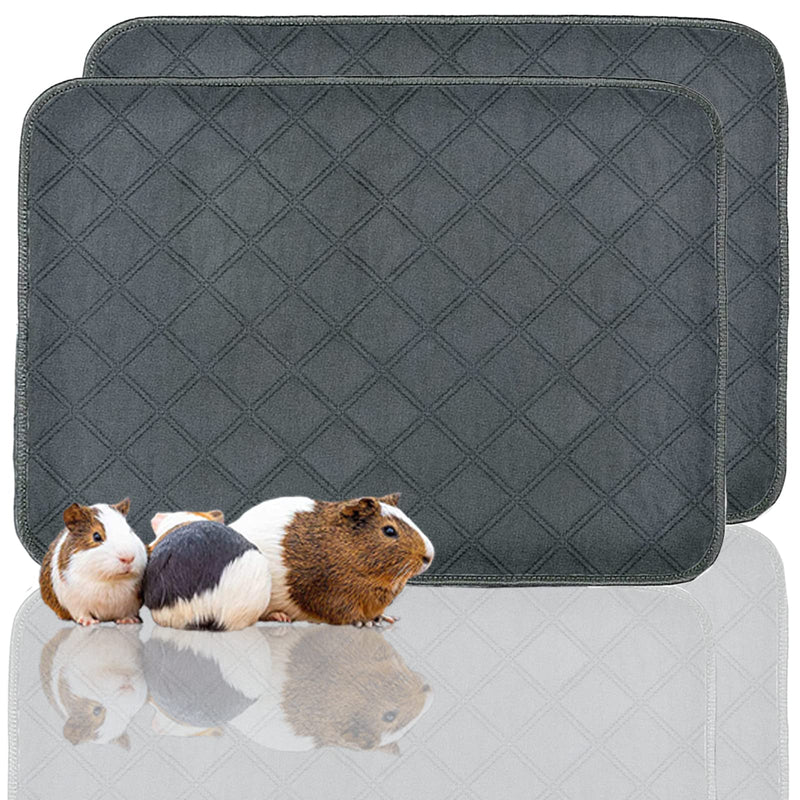 Guinea Pig Fleece Cage Liner, Highly Absorbent 4 Layer Structure Rabbit Bedding, Washable Puppy Pee Pad, Soft Surface and Anti-Slip Bottom Cage Accessories… 18*24INCH Dark gray - PawsPlanet Australia