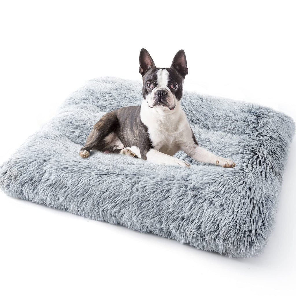 KITTYWOO Dog Crate Beds, Dog Bed for Indoor Large Dogs Machine Washable Calming Dog Mattress Dog Crate Kennel Pads for Small to Large Breeds (Gray, 30'' × 21") M: 20.4'' × 29.9'' × 4.3'' - PawsPlanet Australia