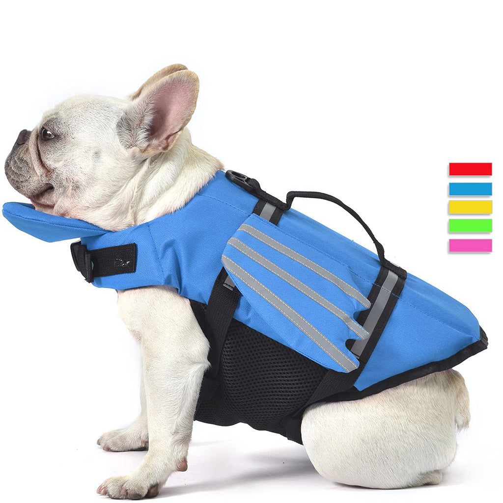Dog Life Jacket, Wings Design Pet Life Vest, Dog Flotation Lifesaver Preserver Swimsuit with Handle for Swim, Pool, Beach, Boating, for Puppy Small, Medium, Large Size Dogs XS (Chest Girth 11.8"-16.5") Blue - PawsPlanet Australia