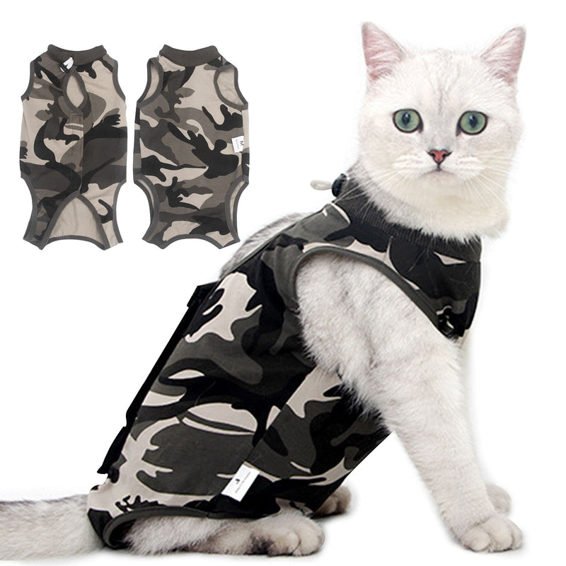 Coppthinktu Cat Professional Recovery Suit for Abdominal Wounds or Skin Diseases, Cat Surgery Recovery Suit, E-Collar Alternative, Soft Kitten Spay Recovery Suit Anti Licking Wounds Small Camouflage - PawsPlanet Australia