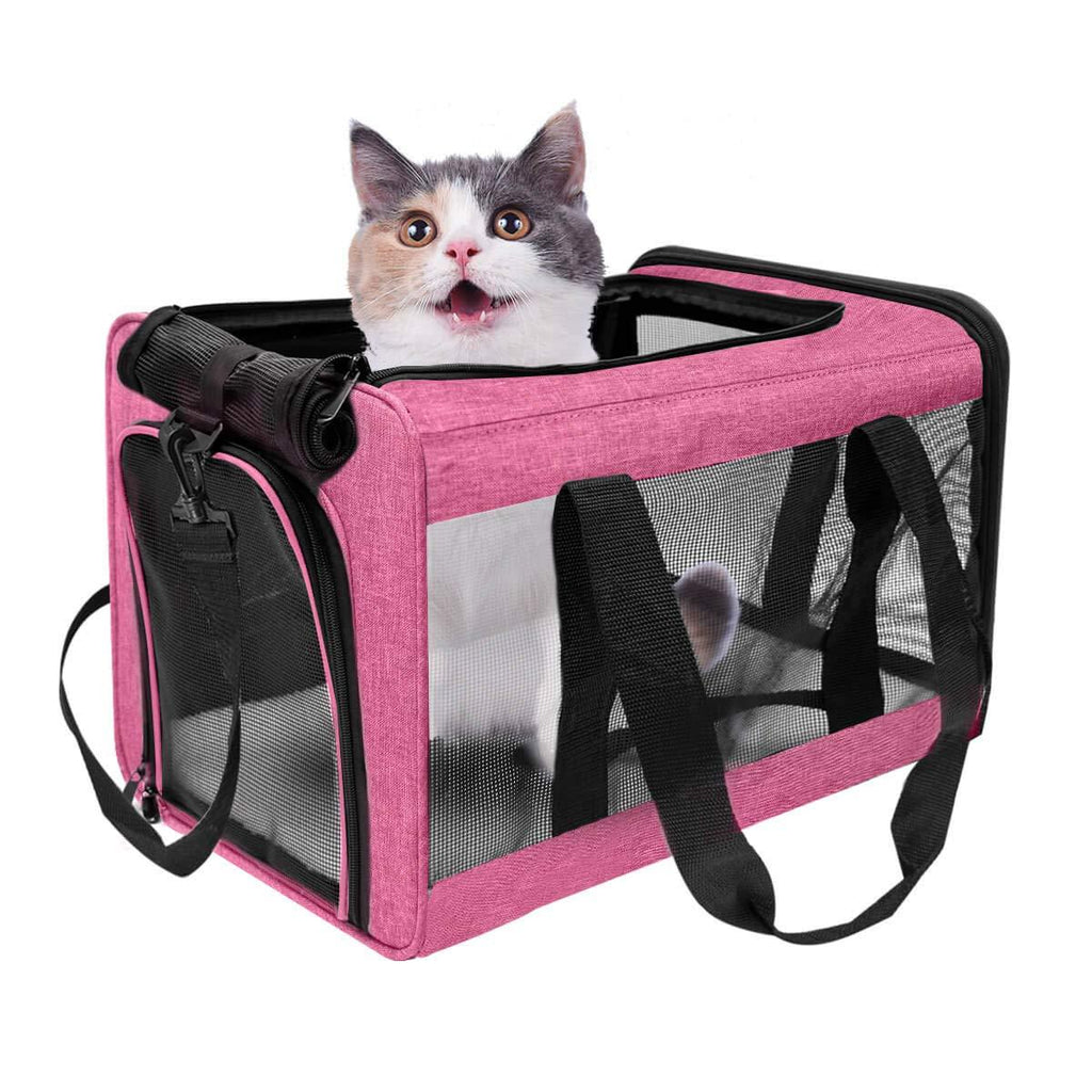 VIEFIN Pet Carrier for Small Medium Cats Dogs,Airline Approved Small Dog Carrier Collapsible Medium Cat Carriers Soft-Sided, Pet Travel Carrier for 16 lbs Cats Dogs Puppies Kitten Berry Red - PawsPlanet Australia