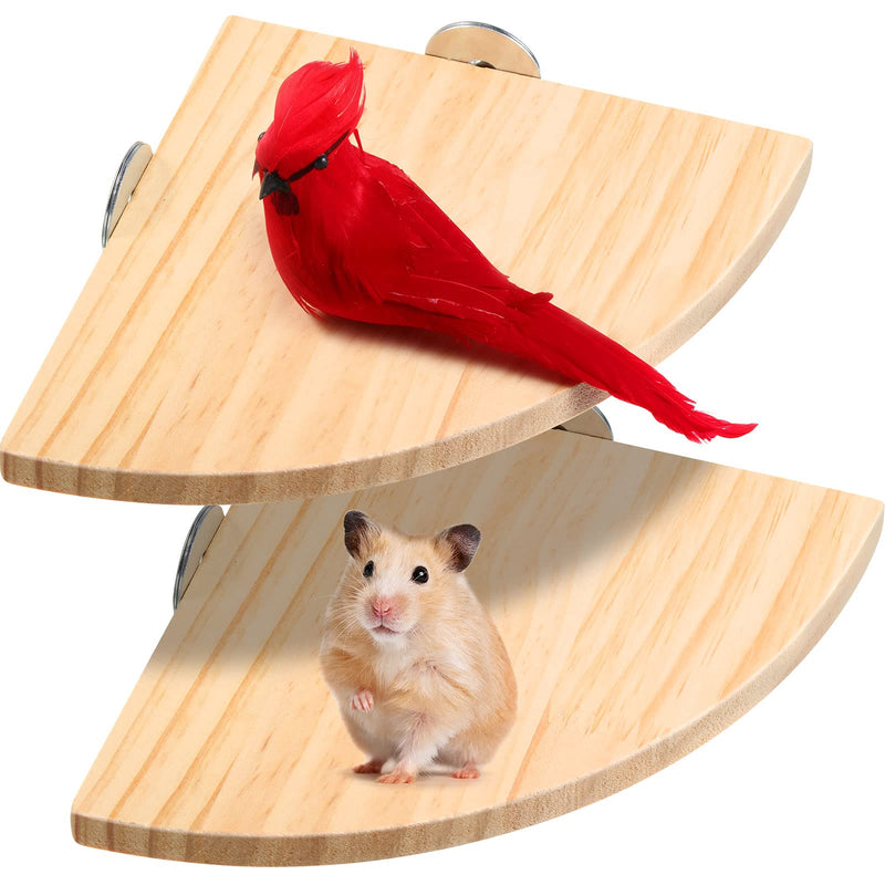 Sumind 2 Pieces Bird Stand Platform Bird Cage Platform Bird Perch Platform Fan-Shaped Wood Perch for Small Animals Bird Finches Hamster Parrot Gerbil Lovebird Parakeet Cage Accessories - PawsPlanet Australia