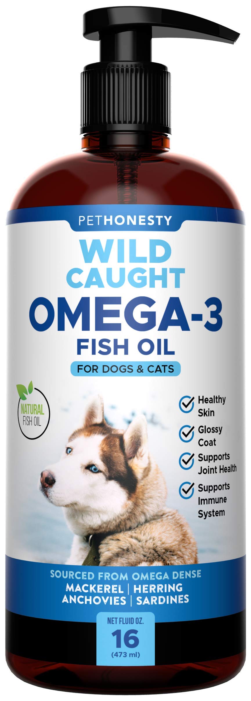 PetHonesty 100% Natural Omega-3 Fish Oil for Dogs from Iceland - Pet Liquid Food Supplement - EPA+DHA Fatty Acids, May Reduce Shedding & Itching- Supports Joints, Brain & Heart Health Seafood 16oz - PawsPlanet Australia