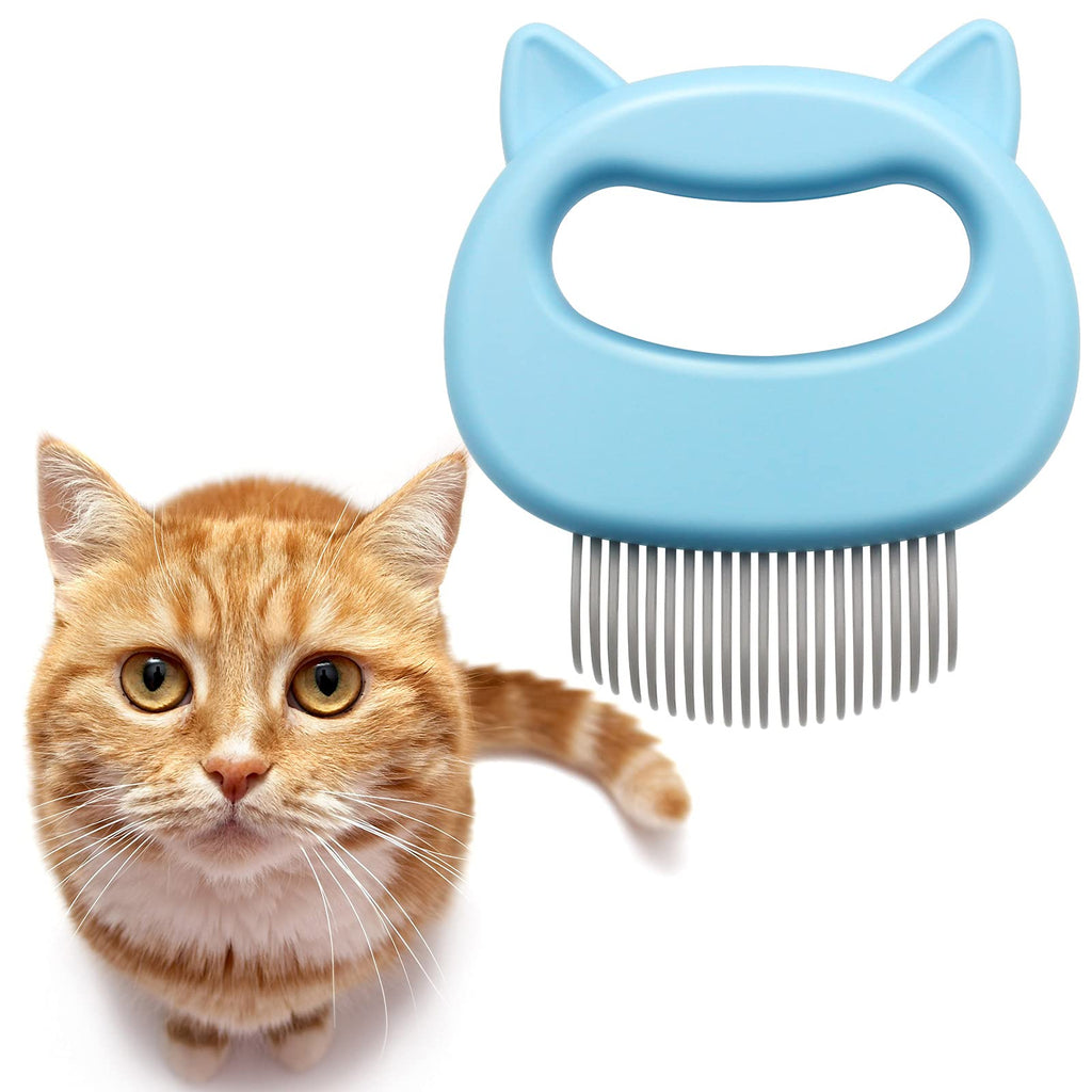 3+1pcs Cat Comb Massager, Cat Massage Grooming Comb & Dog Massage Grooming Comb, Pet Hair Remover for Matted Tangled Hair Fur Knots, Cat Combs Deshedding, Cat Shell Comb, Pet Shell Comb for Cat Dog 1Pcs Blue - PawsPlanet Australia