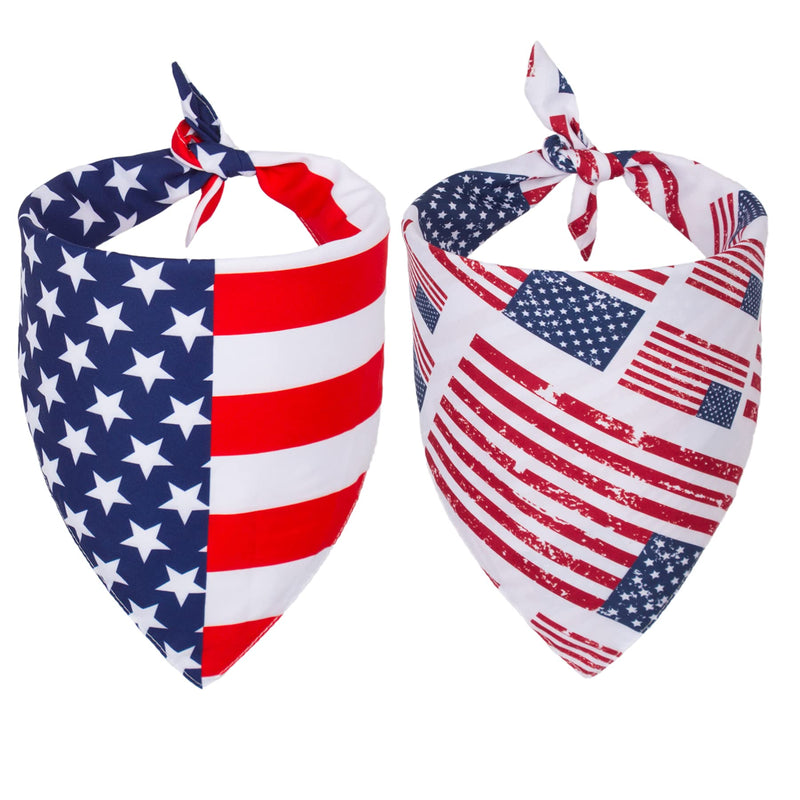 American Flag Dog Bandana 4th of July Dog Bandanas Reversible Triangle Patriotic Bandanas for Small Medium Large Dogs Pets (Red) Red - PawsPlanet Australia