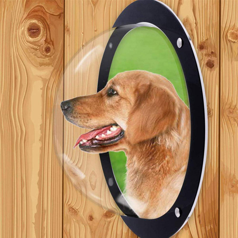 CALIDAKA Dog Fence Window Acrylic Dome Dog Window Clear View Dome Pet Peek Window,Pet Love Fence Bubble Window for Pets and Dogs Peek Clear View for Less Dog Barks Happy Neighbors 12.4*12.4*5 inch transparent - PawsPlanet Australia