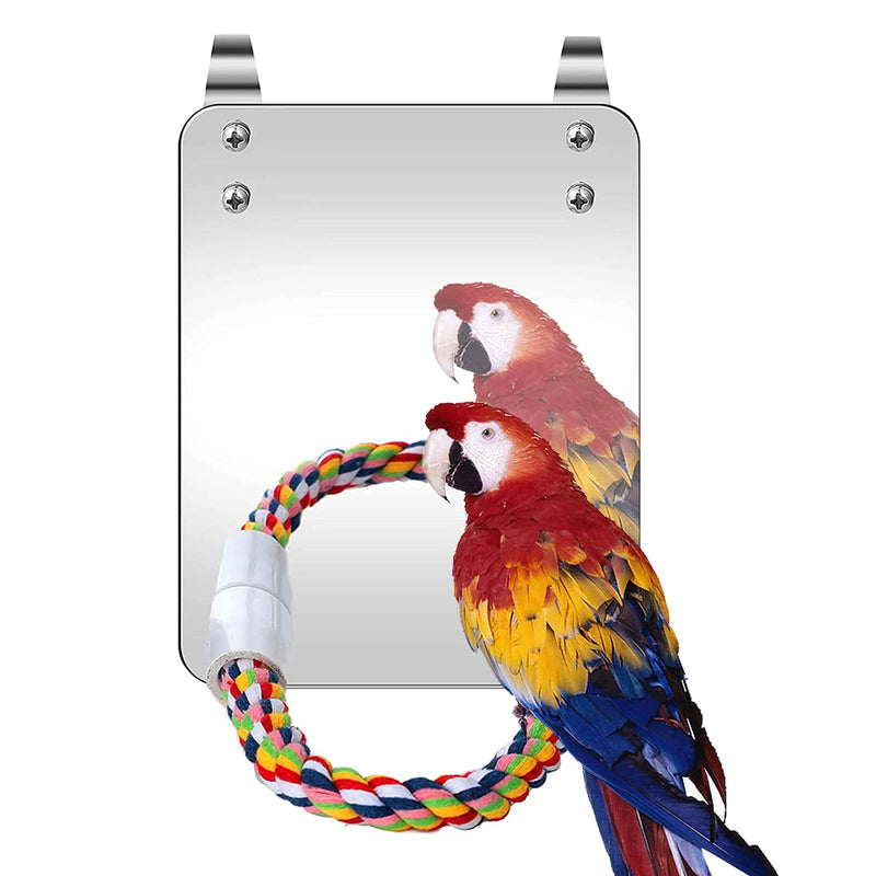 Blessed family Bird Parakeet Mirror for Cage,Parrot Perch Stand,Wooden Hummingbird Swing Toy,Parakeet Accessories for Cockatiels Conure Finch Lovebird Canary African Grey Macaw Plexiglass bird mirror - PawsPlanet Australia