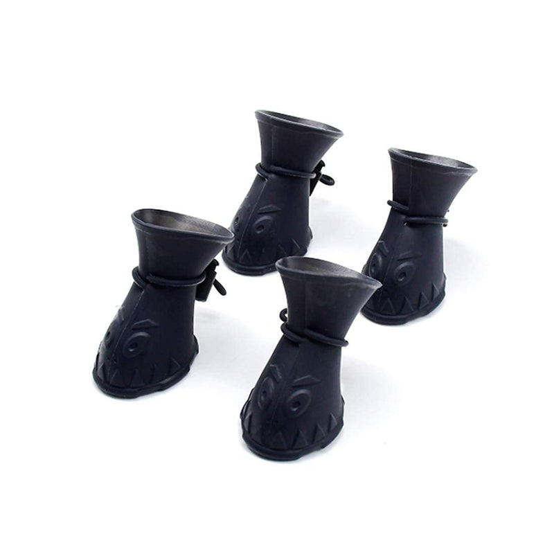 Chairlish 4PCS Waterproof Pet Boots, Dog Paw Protection Rain Snow Dog Shoes, Anti-Slip Silicone Dog Boots for Small Medium Dogs Cats Puppy Black - PawsPlanet Australia