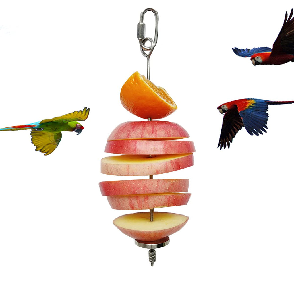 Bird Food Holder, Bird Feeder Toy, Foraging Toy, Bird Food Treat Skewer, Stainless Steel Parrot Fruit Vegetable Stick Holder (L) L - PawsPlanet Australia