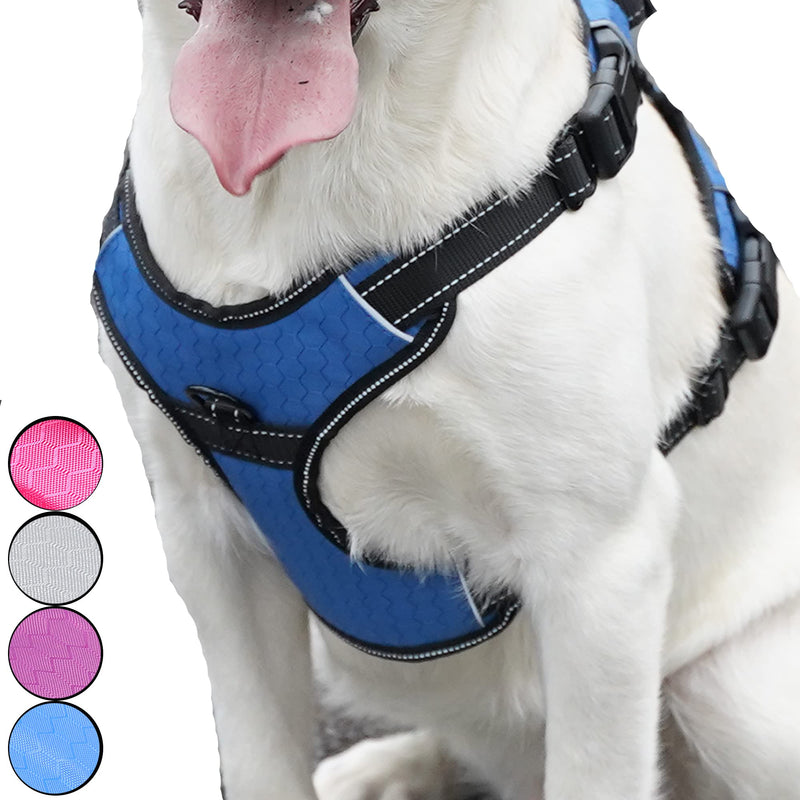 Xqpetlihai Dog Harness No Pull No Choke Adjustable Dog Vest Harness with Front and Back Clips Soft Padded Reflective Pet Vest Harness for Small,Medium and Large Dogs(Blue-XS) XS Blue - PawsPlanet Australia