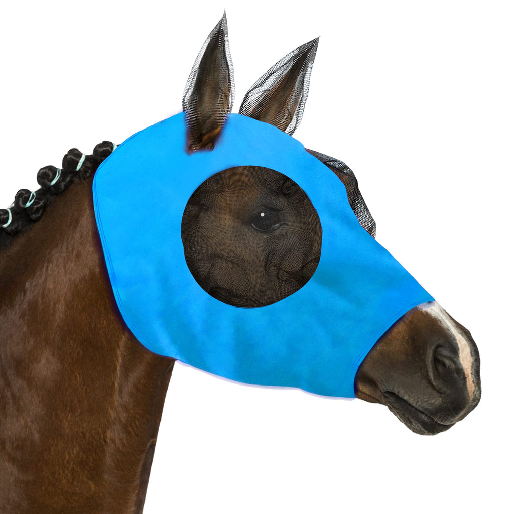 Firecos Horse Fly Mask with Ears Comfort Fit Standard Horses Fly Masks Protection from Insect Bites Blue - PawsPlanet Australia