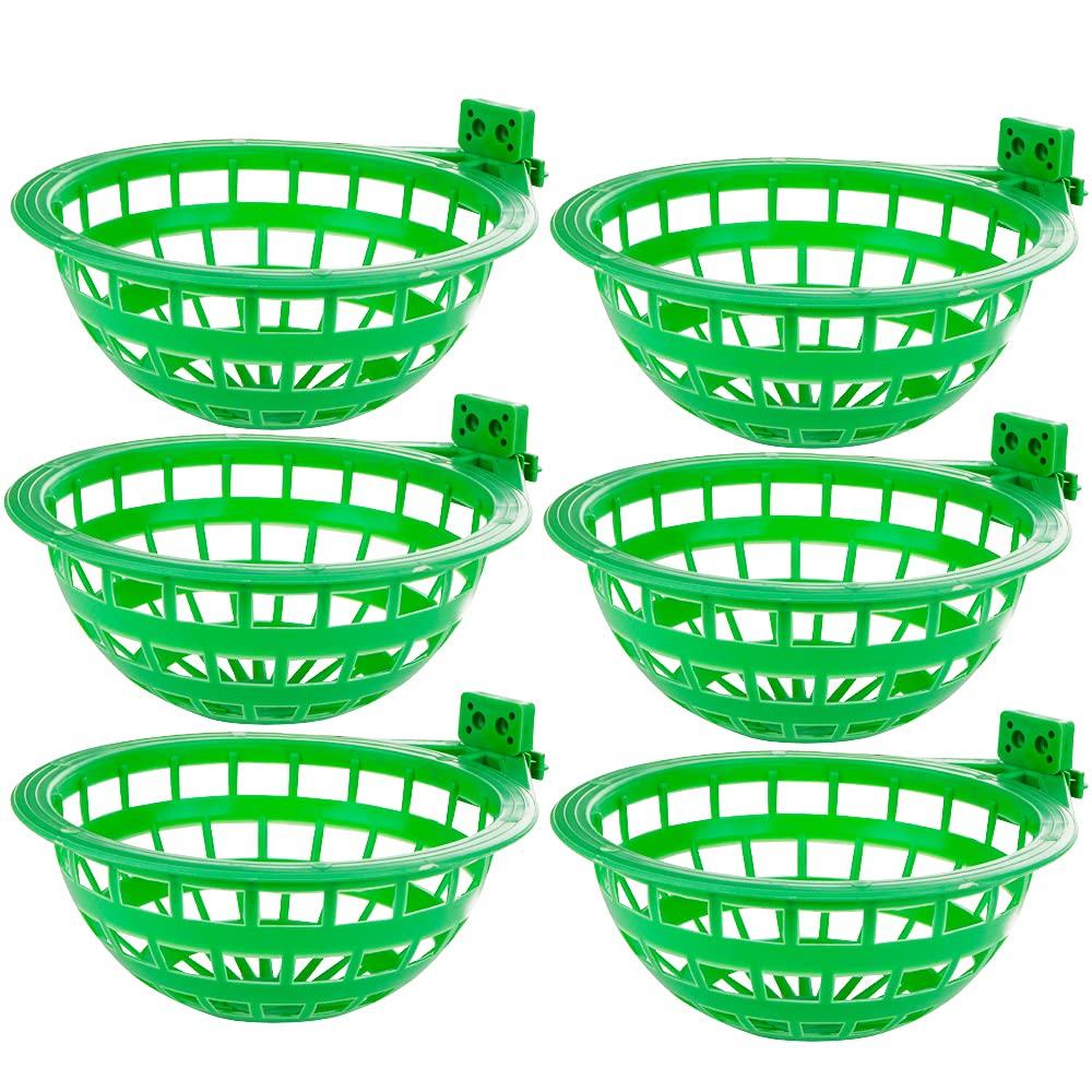 DQITJ 6 Pack Plastic Bird Nest Canary Eggs Hatching Tool House Parrot Plastic Hollow Hanging Cage Breeding Hut Nest Pan (Green) - PawsPlanet Australia