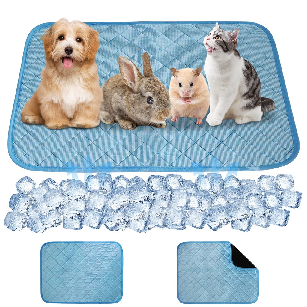Eunice Pet Self Cooling Mat Cool Pet Pee Pad Waterproof Sleeping Pad for Summer Washable Anti-Slip Fast-Absorbent Cage Liner for Small Dog & Cat & Guinea Pig & Hamster & Rabbit 23.6" x 17.7" - 2 Pack - PawsPlanet Australia