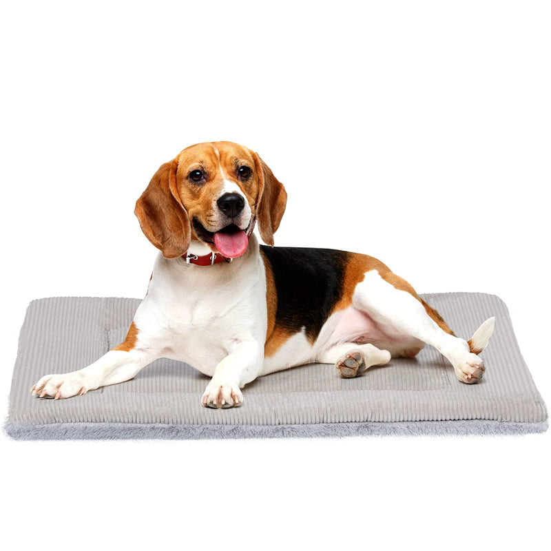 YoTelim Dog Bed Mat, Reversible Crate Pad Mat with Soft Plush and Wick Strip (Warm & Cool) Comfortable Fluffy Pet Mattress for Medium Small Dogs and Cats-Grey Grey+Grey - PawsPlanet Australia