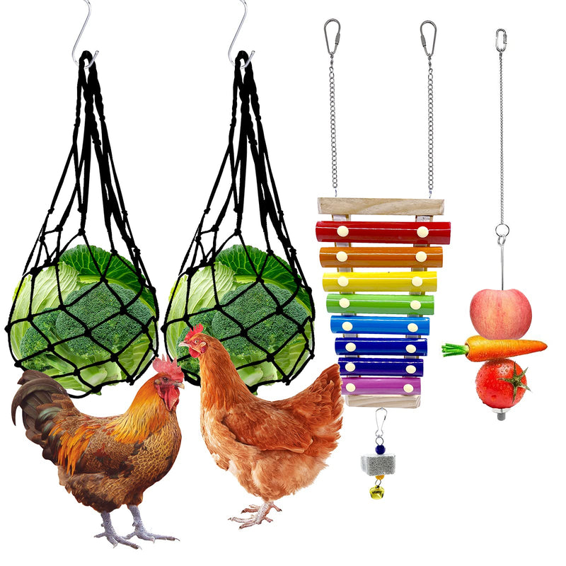 Sfcddtlg 4PCS Xylophone Chicken Toy-Chicken Veggies Skewer Fruit Holder for Hens Chicken Pet Treating Tool - PawsPlanet Australia