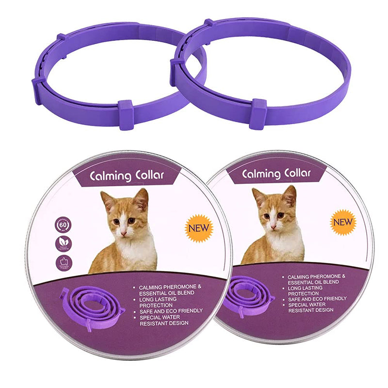 BUDOCI Dogs Calming Collar 2 Pack Pheromones Calming Collars for Dogs 60 Days Reduce Anxiety and Stress 24Inch Adjustable Waterproof Pet Collars 15inch for cats collar - PawsPlanet Australia