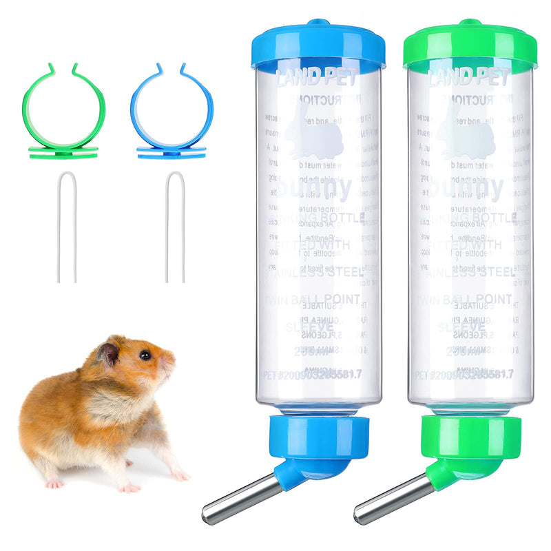 2 Pieces 8.45 oz Guinea Pig Water Bottle, No Drip Small Animal Drinking Large Capacity Bottle for Ferret Hedgehog Hamster Guinea Pig Chinchilla - PawsPlanet Australia