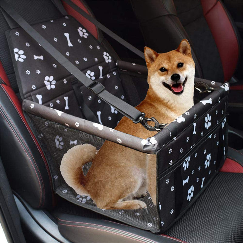 Ahn'Qiraj Small Dog Car Seats, Dog Booster Seat for Car with Sturdy PVC Bars Frame, Pet Booster Car Seat for Small Medium Dogs, Waterproof Anti-Skid Reinforced Dog Car Booster Seat with Seat Belt Black - PawsPlanet Australia