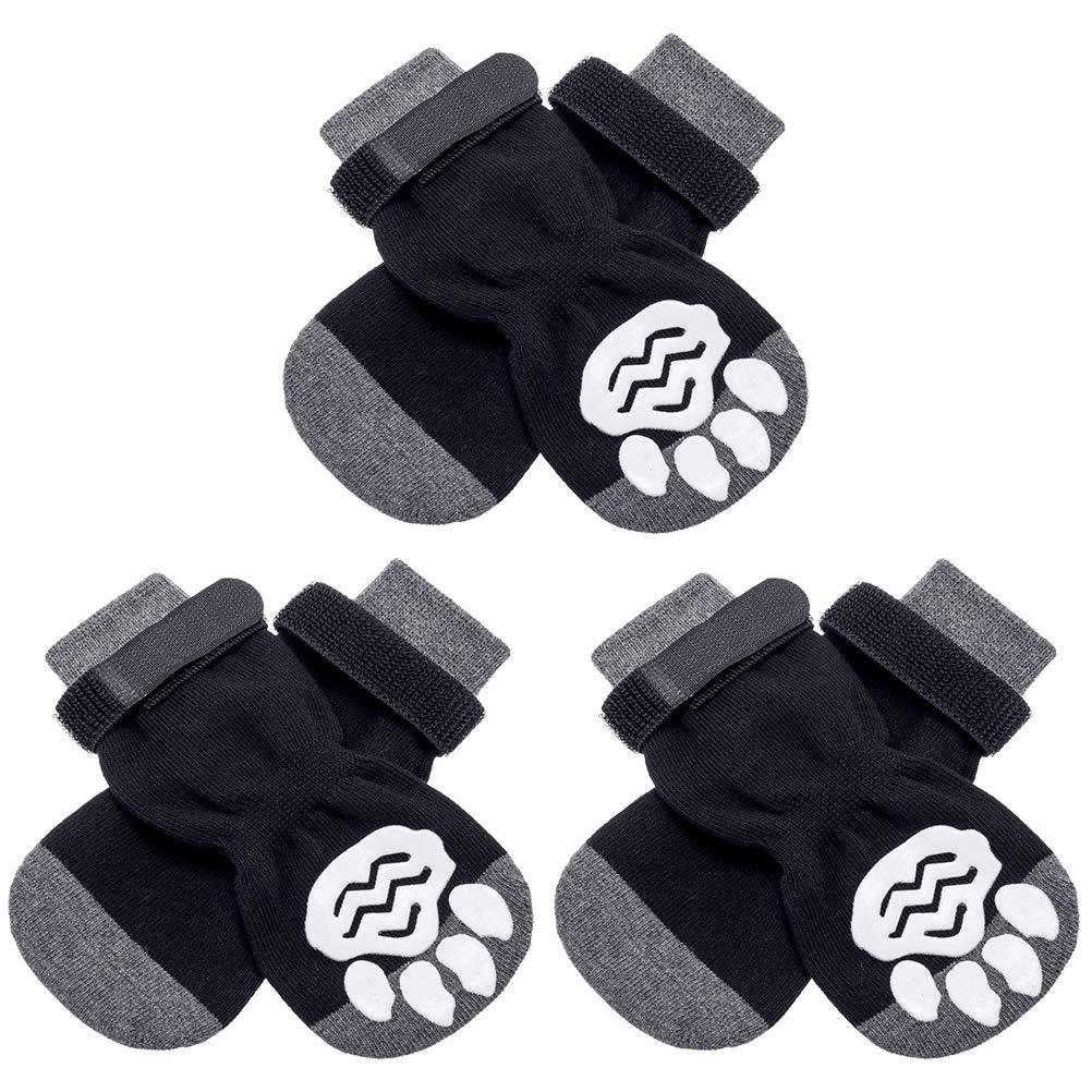 KOOLTAIL Anti-Slip Dog Socks with Strap 3 Pairs - Dog Cat Paw Protector with Rubber Sole Traction Control for Floor Indoor Wear Fit Small Medium Large Dogs - PawsPlanet Australia