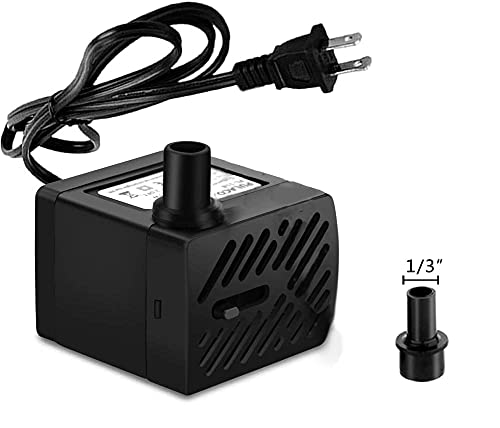 Submersible Water Pump for Aquarium,Fountain Pump with 8.2ft Power Cord 1.8ft High Lift 2 Nozzles for Pond, Fish Tank, Fountain 1pc 50GPH 3W - PawsPlanet Australia