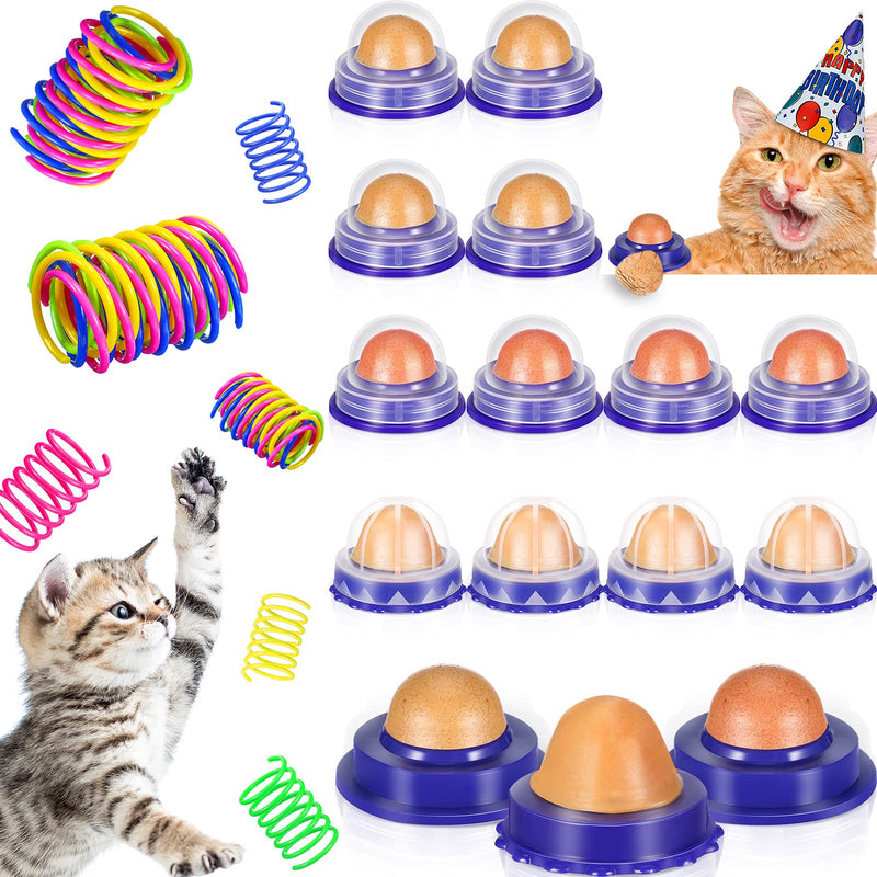 28 Pieces Cat Snack Candy Ball Cat Treats Candy Ball Cat Licking Candy Kitten Licking Sweet Ball Cat Licking Sugar Ball with Pet Wide Plastic Colorful Springs Cat Spring Toys Original, Salmon, Tuna - PawsPlanet Australia