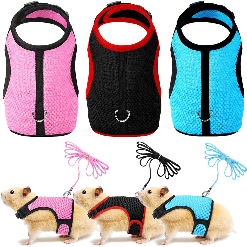 3 Pieces Bunny Rabbit Harness with Leash Adjustable Guinea Pig Harness Rabbit Buckle Breathable Mesh Pet Vest for Bunny Ferret Chinchilla and Similar Small Animals S - PawsPlanet Australia