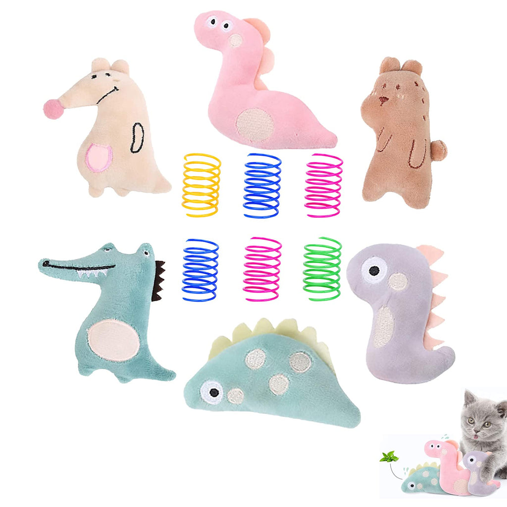 ISMARTEN 12Pcs Catnip Cat Toys, Interactive Cat Plush Chew Toys, Cat Kittens Toys for Swatting, Biting, Hunting Active Healthy Play - PawsPlanet Australia