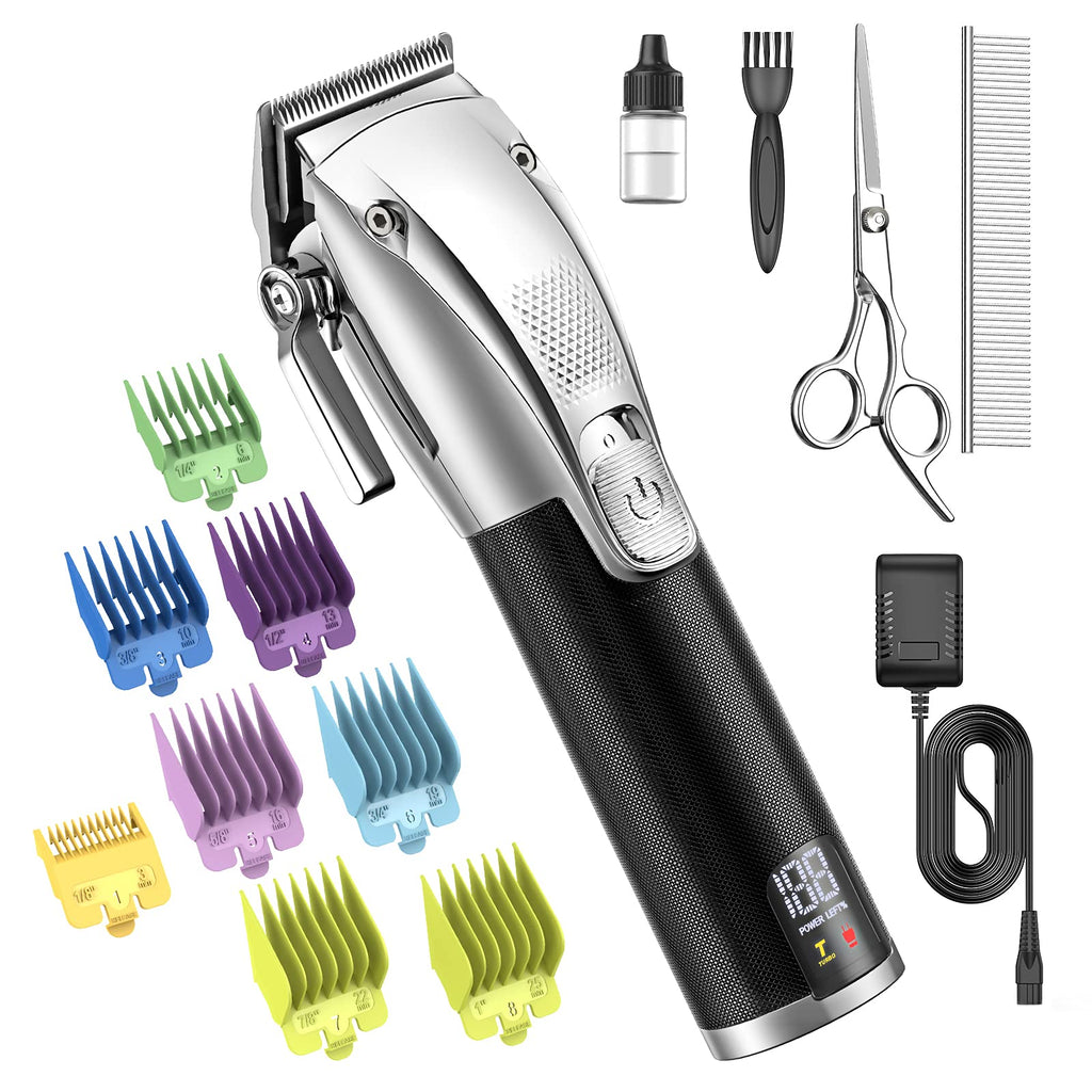 oneisall Dog Clippers Low Noise, 2-Speed Strong Power Dog Grooming Kit Rechargeable Cordless Shavers with Metal Blade for Small and Large Dogs Cats Pets - PawsPlanet Australia