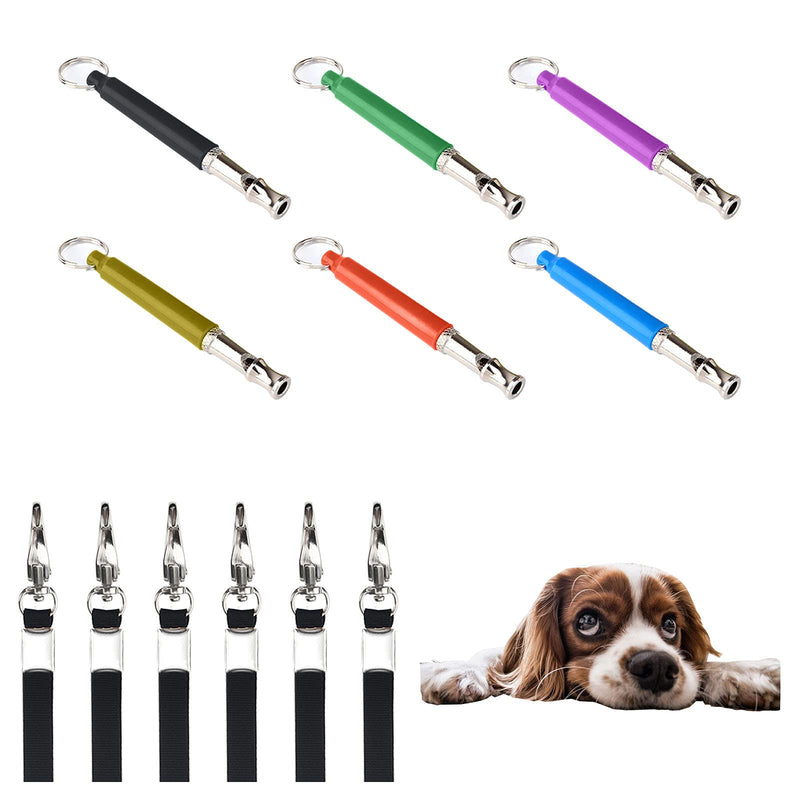 6Pcs Dog Whistles with Lanyard and Keychain, Silent Dog Whistle, Dog Whistle to Make Dogs Come to You, Dog Whistle to Stop Barking Neighbors Dog, Dog Whistles for Recall Training (Multi-Color) - PawsPlanet Australia