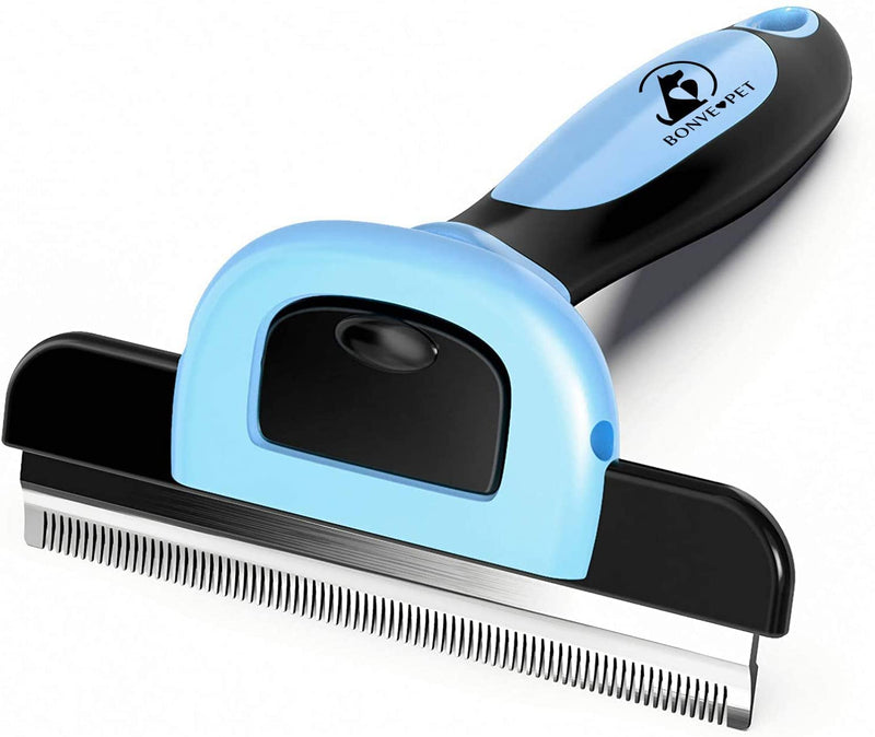 Bonve Pet Deshedding Tool, Pet Grooming Brush for Dogs & Cats Effectively Reduces Shedding by Up to 95%, Dramatically Reduces Shedding in Minutes Guaranteed Blue - PawsPlanet Australia