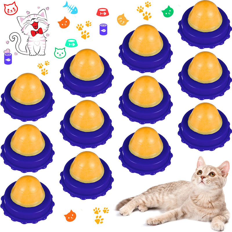 Nuanchu 12 Pieces Cat Snacks Candy Ball Lickable Sugar Ball Edible Catnip Cat Toy Balls Kitten Licking Sweet Ball Cat Treats Candy Ball for Cat Kitten Playing Licking Blue - PawsPlanet Australia